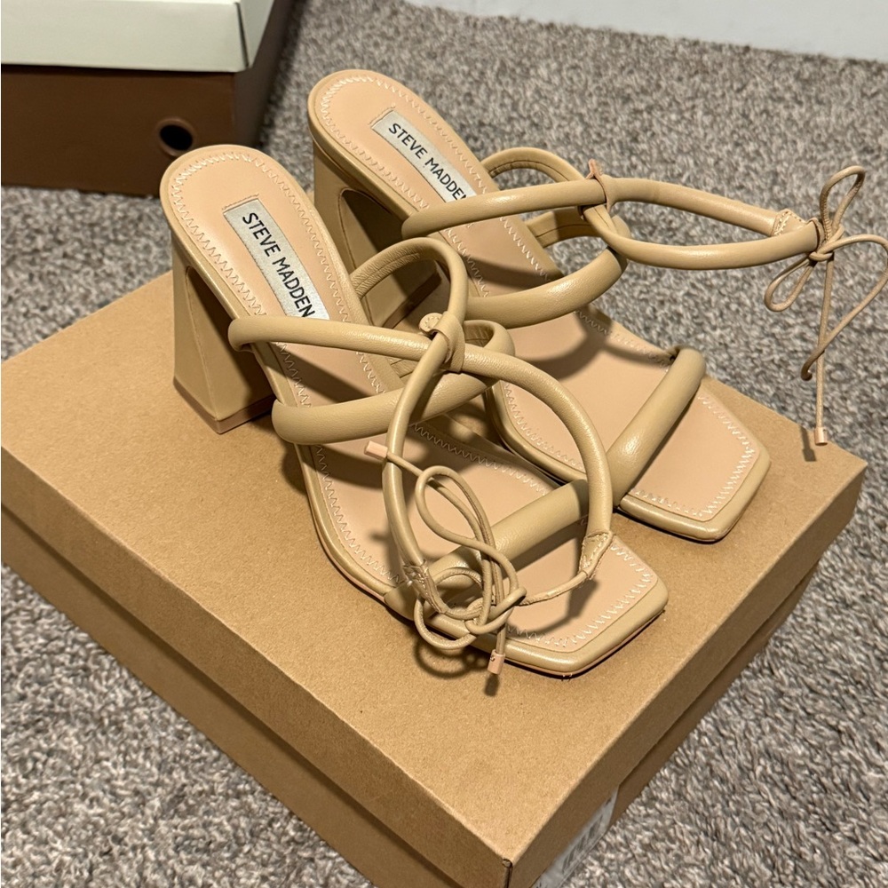 Steve Madden Beige Strappy Heels